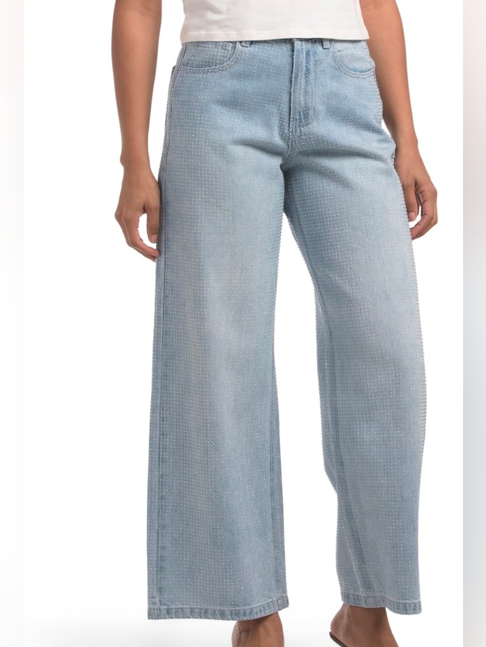 House Of Harlow 1960 Blue Rhinestone Embellished Greta Jeans Size 26 NWT